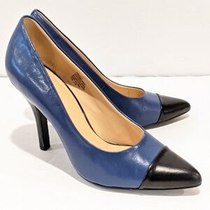 NINE West blue and black heels sz 7